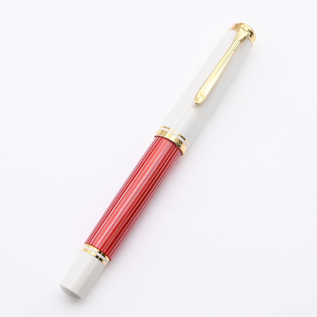 Перьевая ручка Pelikan EF Souveraine M600 Красно-белая Специальный продукт Бонусные чернила Роскошный пишущий инструмент Мужская Женская