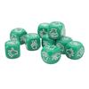 10Pcs Dice Set 6 Sided Waterproof Antioxidant Finger Guessing Game Dice for Board Game Education Green