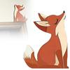 1 Set Wooden Fox Door Corner Decoration Mother Little Fox Door Frame Sign Forest Animal Front Door Edge Topper Sitter Ornament
