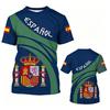 Spanish Themed Fan Short Sleeved Shirt, Retro National Emblem and Shield Full Screen Print, Unisex Breathable Sports T-Shirt