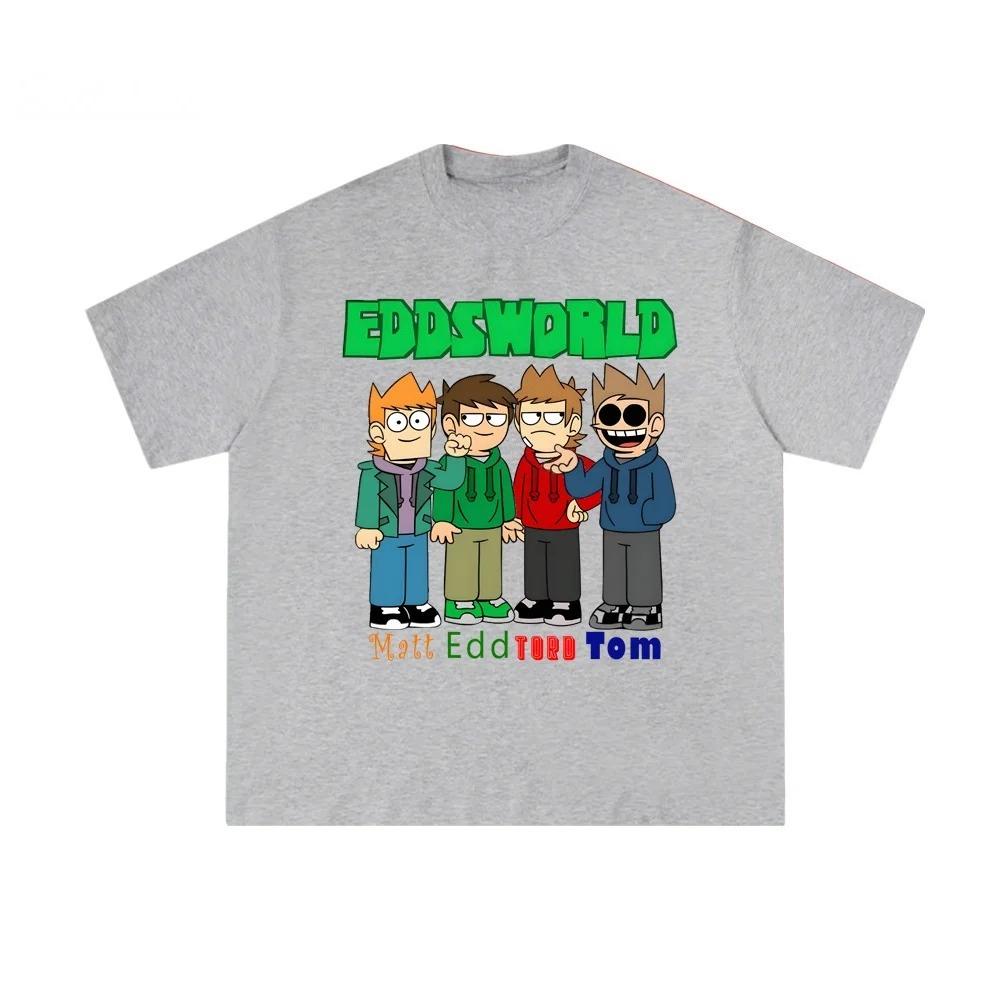 Eddsworld Футболка 2026 Новая Харадзюку Высококачественная Футболка Летняя Манга Графический Принт Футболка Хлопок Мода Удобная Футболка