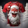 Christmas T Shirts Men 3D Santa Printed T-shirt Xmas Part Holiday Short Sleeve Men's Tops Fashion Oversize Clothes