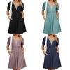 Urban Style Dress With Pockets And V Neck For Spring Casual Wear