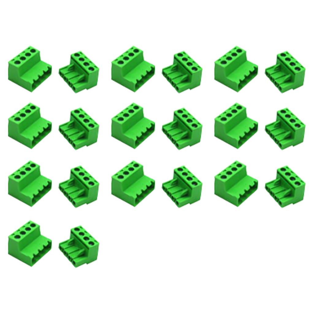 10 комплектов винтовых клеммных колодок с шагом 5,08 мм для монтажа на печатную плату, вставные клеммные колодки, штекерные и гнездовые разъемы
