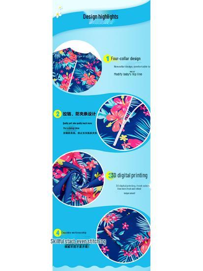 Детский слитный купальник с длинным рукавом и единорогом для девочек.