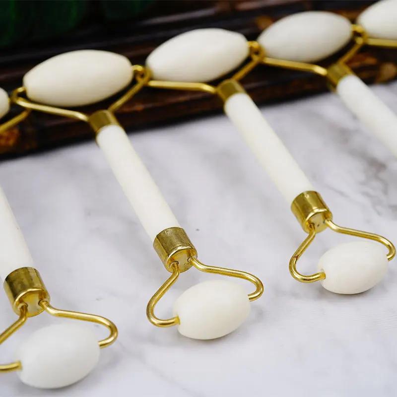 Массажер для лица с роликом, натуральный нефритовый камень, доска гуаша, набор скребков, подтяжка лица, расслабление кожи, похудение, красота, шея, тонкий инструмент