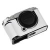 CLC Handmade FUJIFILM X-M5 Camera Case, Camera Cover, Camera Bag, Genuine Leather with Cowhide Leather Top, Metal Base Plate, and Handle (White)