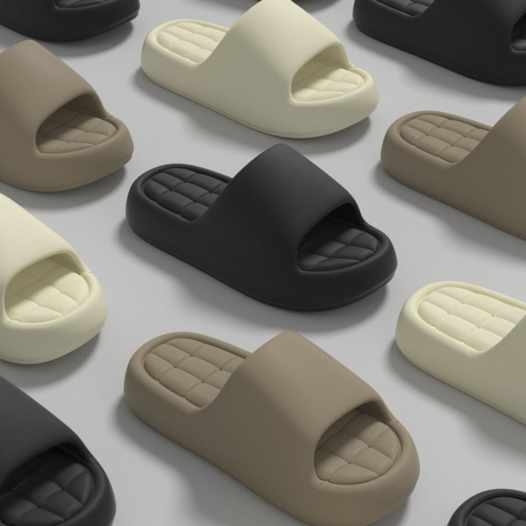 Простые классные тапочки из ЭВА для летних женщин дома, с толстой подошвой и ощущением наступания на фекалии, подходят для домашнего использования, мягкие подошвы, ванная комната