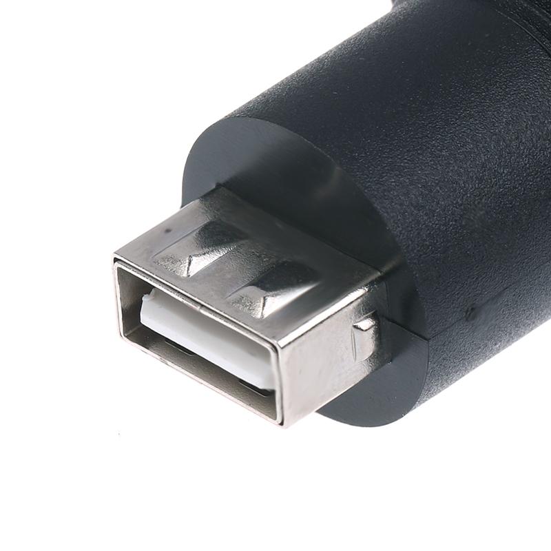 Разъем-переходник USB-C (мама) на USB-A (мама) для монтажа на панель, круглый, заподлицо, проходной, оптом
