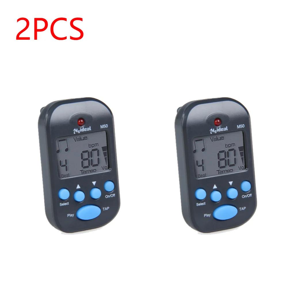 10-1PCS M50 Mini Musical Metronome LCD Clip-on Dual-channel Digital Tuner Metronome Guitar Piano Metronomo Practical Accessories