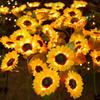 Solar Powered LED Solar Sunflower Lights Waterproof LED Light Night Lights Night Light Simulation Design Atmosphere Lamp