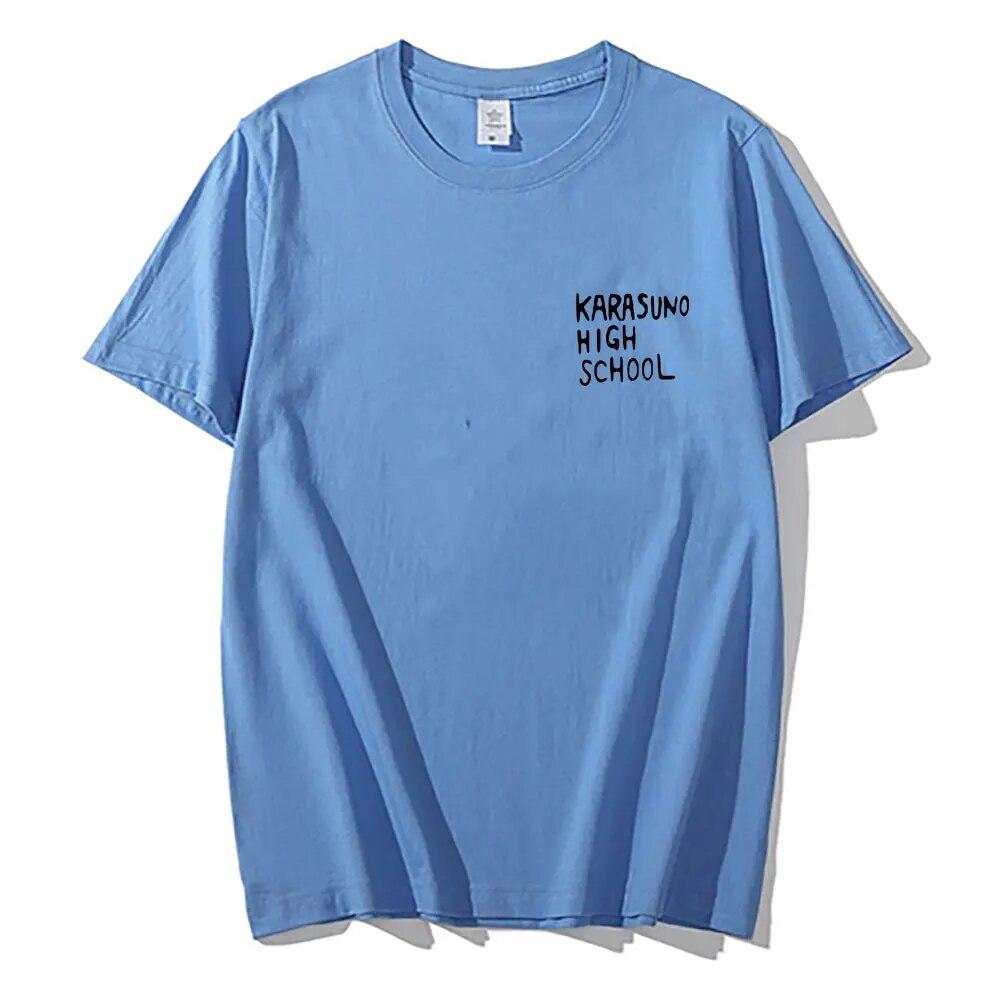 Anime Haikyuu Tobio Kageyama Graphic Tshirt Karasuno High School Letter Logo T-shirts Regular Unisex Women Loose Fashion T Shirt
