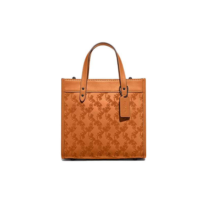 COACH handbag Field 22 Classic Carriage Print Snap Button Closure Detachable Shoulder Strap Cow Leather Tote Bag Tote Bag Shopping Bag Hand-held