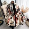 Luxury Brand Women Two-Sided Print Scarf Imitation Cashmere Soft Warm Pashmina Shawl Winter Coldproof Windproof Blanket Scarf