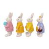 4 шт. Фигурка пасхального кролика, держащего цветок и яйцо, вязаный свитер, статуэтка кролика, весеннее пасхальное украшение для вечеринки