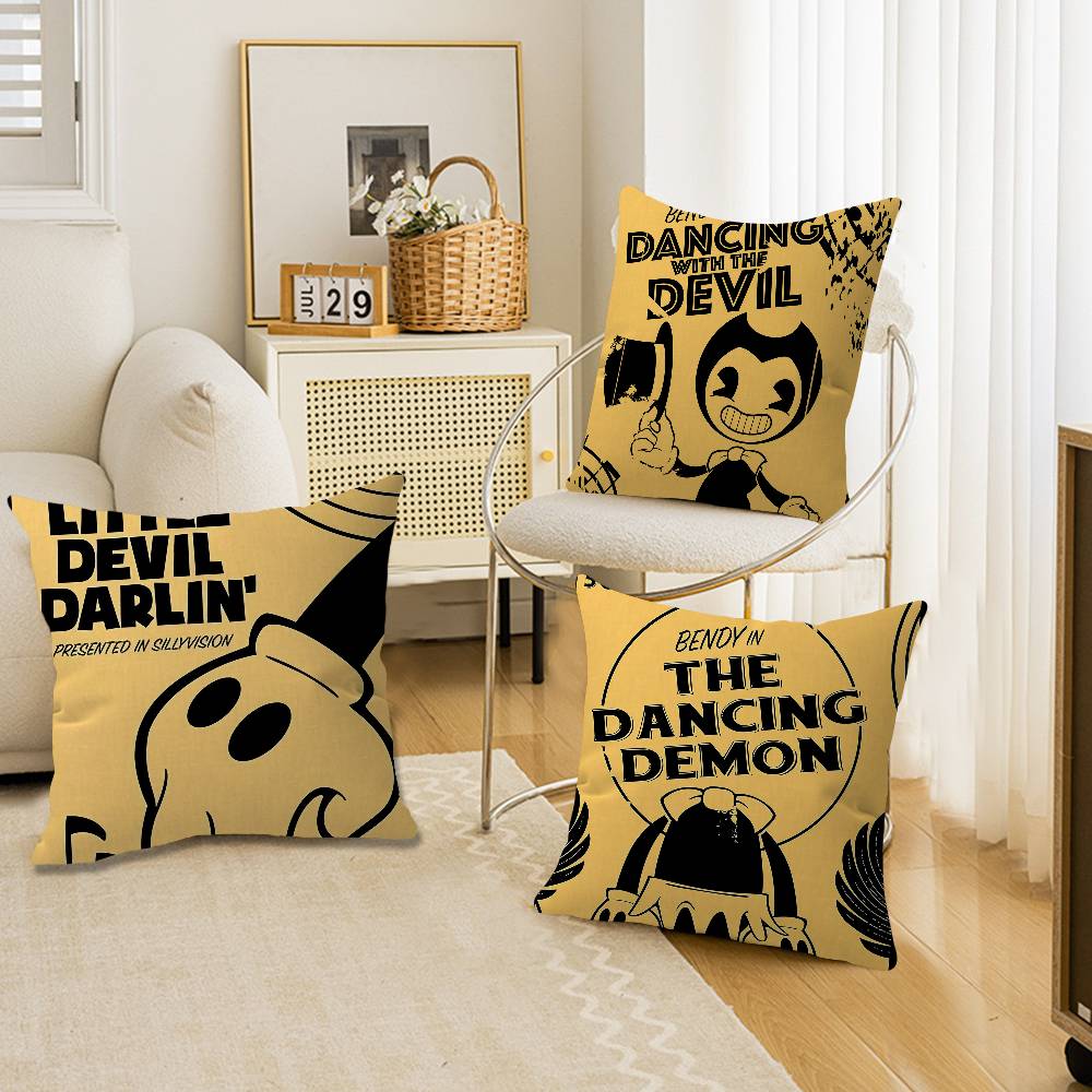 BBendy And The IInk MMachine Cushion Cover Pillowcase Upholstery Sofa Throw Pillow Home Decor Pillowcas