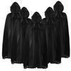 Унисекс плащ с капюшоном 120-140 см, черный длинный плащ для декора вечеринки на Хэллоуин, костюм ведьмы, косплей, нарядная одежда, реквизит