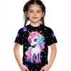 Girls Short-sleeved T-shirt Cartoon Printing Tops Children Baby Loose Casual Summer Clothing