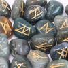 Moss Agate Rune Stones 25-Piece Set With Pouch