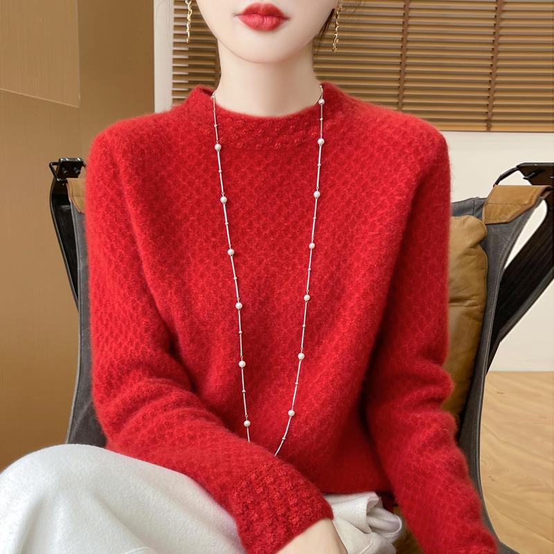 Женский кашемировый свитер Qinghe Cashmere 30% кашемир 70% шерсть Осень и Зима Пуловер Теплый и Модный
