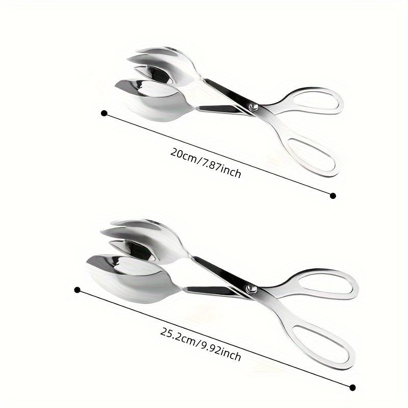 1pc Spatula And Fork Salad Tongs, Mirror Finishing Stainless Steel, Serving Tongs, Pastry Tongs, Candy Tongs, Salad Tongs, Kitchen Gadget