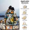 Sheep Collage With Daffodil Flower And Personalized Name Throw Customizable Blanket Customize Text Comfortable Versatile For Sofa Couch Office Bed