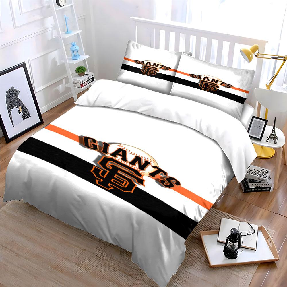 "Giants Logo with Baseball Design" Print Bedding Set Duvet Cover Pillowcases (1* Duvet Cover 2* Pillowcases Do Not Include Comforter)