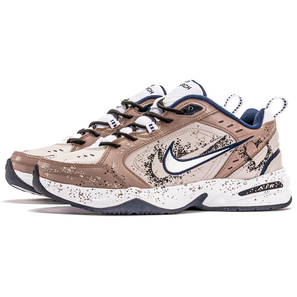 Nike Air Monarch 4 Кожаные Амортизация Нескользящие Износостойкие Поддержка Низкие Массивные Кроссовки Унисекс 415445-102(КомандаТри-)