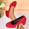 2024 Круглый носок, толстый каблук, модный темперамент, универсальные и удобные, подходят для ношения на открытом воздухе весной и осенью