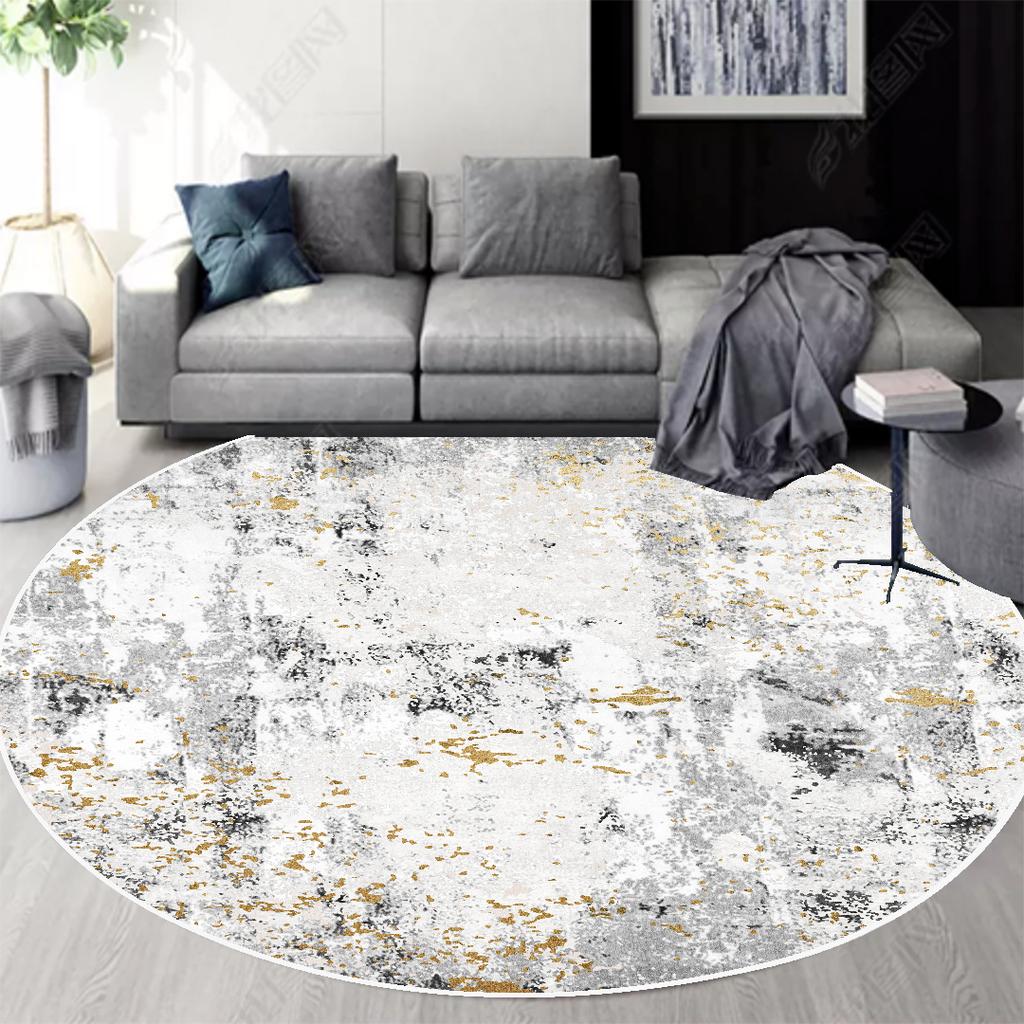 INS Round Carpet Living Room Decoraiton Abstract Luxury Style Large Room Lounge Rug Bedroom Decor Soft Fluffy Study Chair Mat