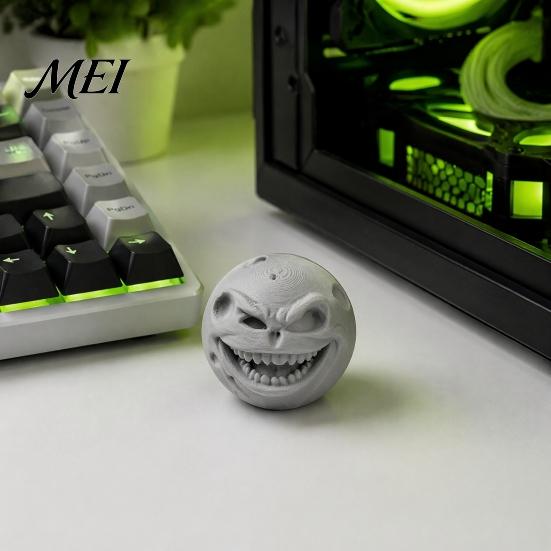 Жуткий Лунный Шар Украшение 3D Печатная Фигурка Лица, Жуткая Лунная Статуэтка Настольный Декор, Ужасающая Уникальная Инопланетная Скульптура Выражение Коллекционное Украшение,