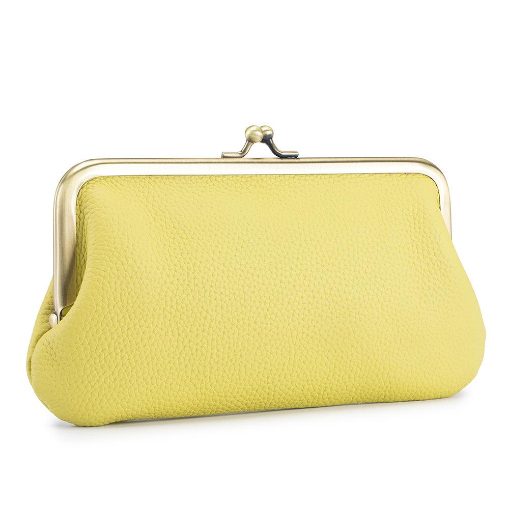 New European and American Clip Bag Hand Grab Bag Female Simple Long Hand Bag Wallet Mouth Gold Storage Bag Large Capacity