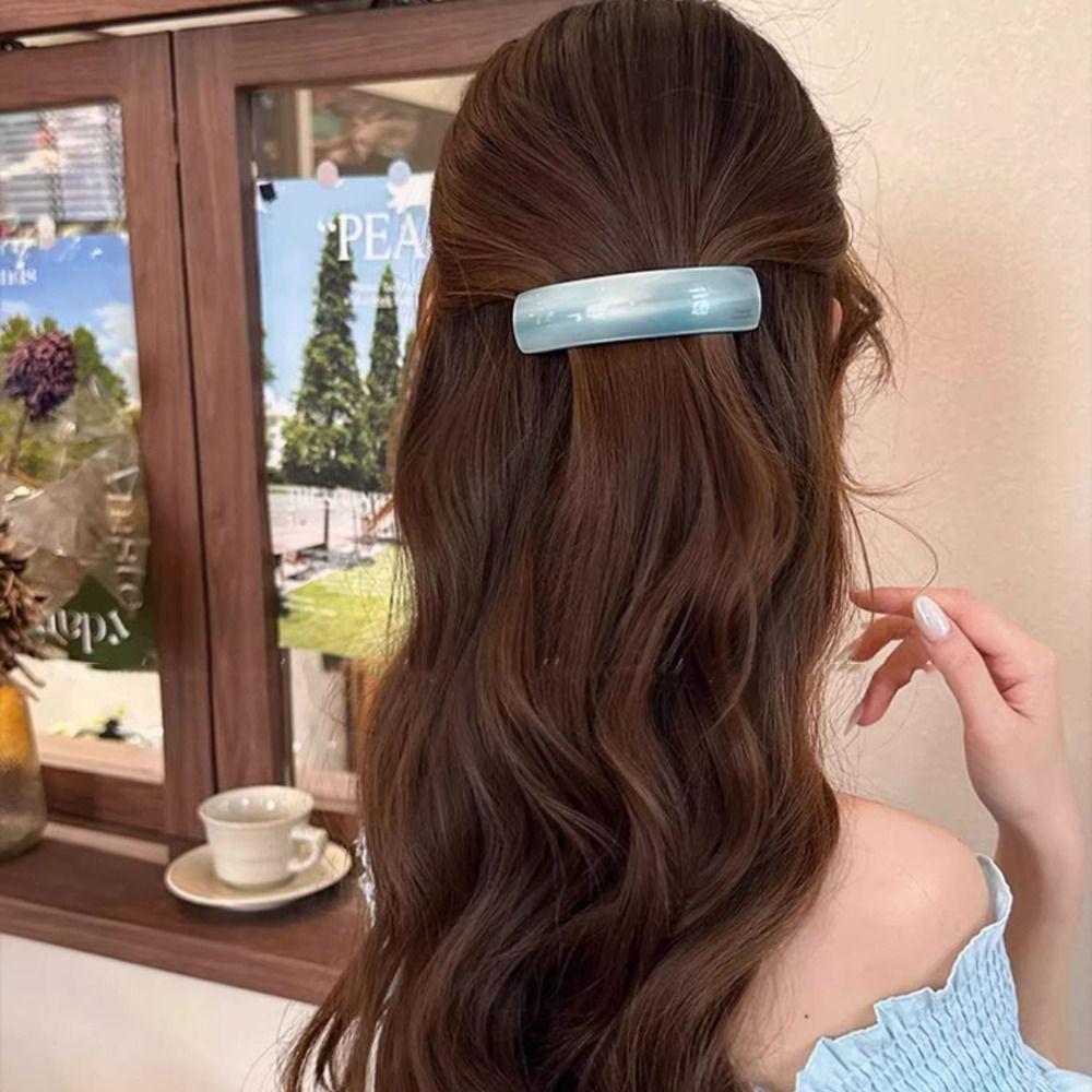 Elliptical Spring Clip Arc Large Hairpin Personalized Acetate Hair Clip Girl