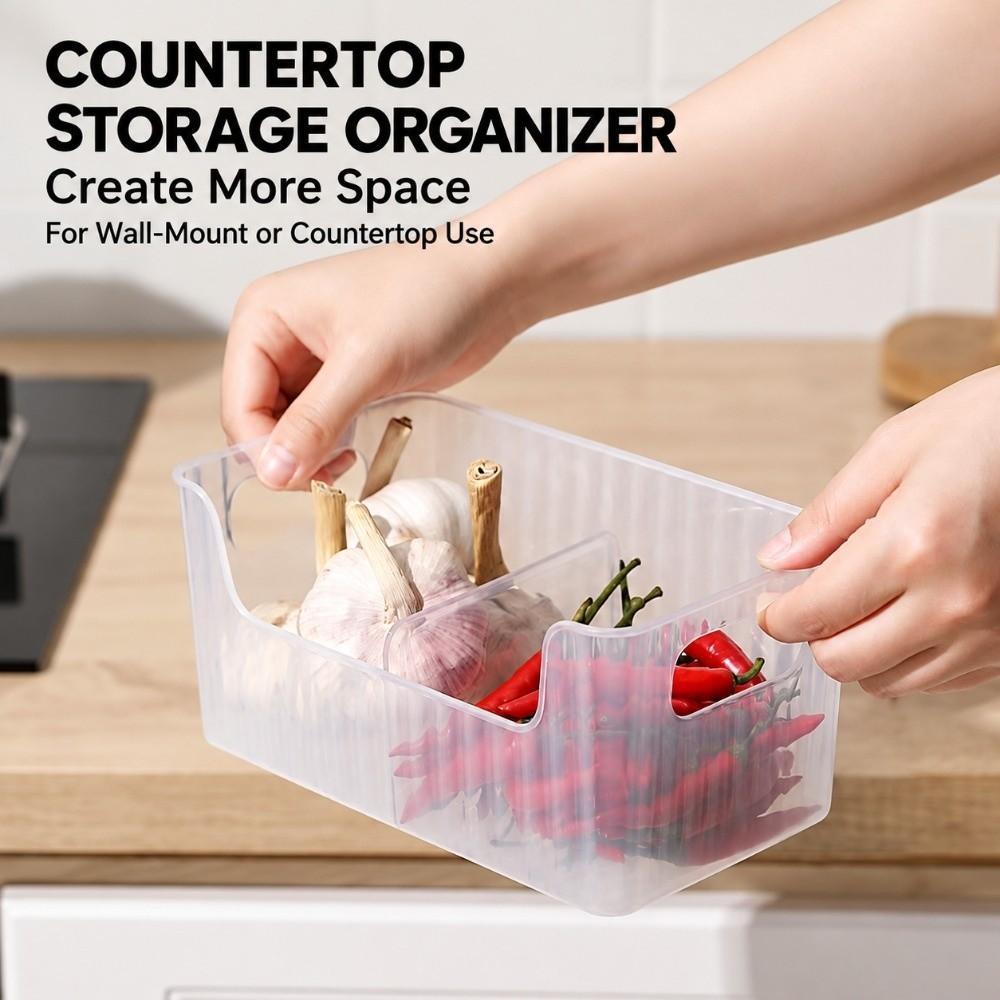 Clear Plastic Seasoning Packet Organizer Removable Dividers Spice Storage Box Snack Storage