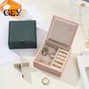 Travel Jewelry Protector PU Storage Box, with Multi-Layer Compartments Ring And Earring Organizer, Lightweight Compact Case for Rings Earrings