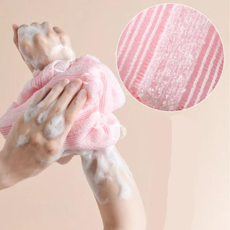 Japanese Rubbing Washcloth Nylon Bath Towel Brush Exfoliating Scrubber Shower Sponge for Back Cleaning Care Bathroom Accessories