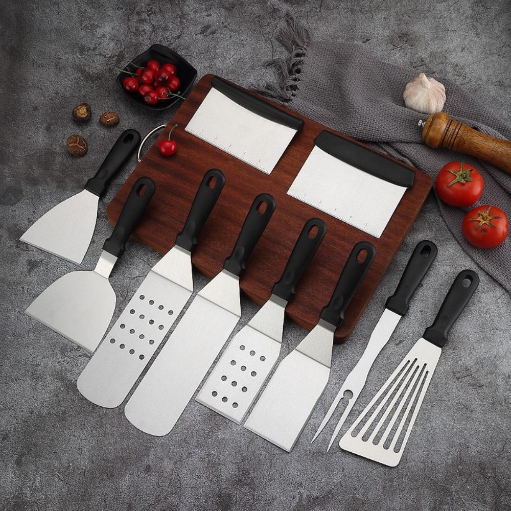 Stainless Steel Teppanyaki Scraper Non-Stick Cooking Spatula Steak Fried Shovel Outdoor BBQ