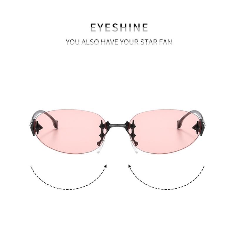Women's Sunglasses, Star Rimless Sunglasses, Men's and Women's Retro Oval Sunglasses.