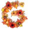 Harvest Wreath With Base Pumpkins Berries Leaves Thanksgiving Door Decor