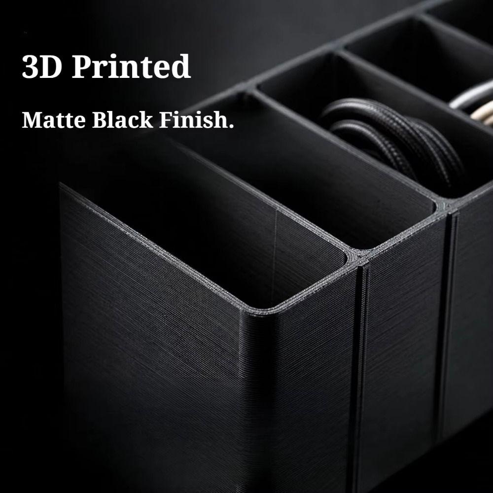 11/22 Grids USB Cord Storage Box Compartment Box Durable Cable Storage Box Space Saving 3D Printed USB Cord Organizer