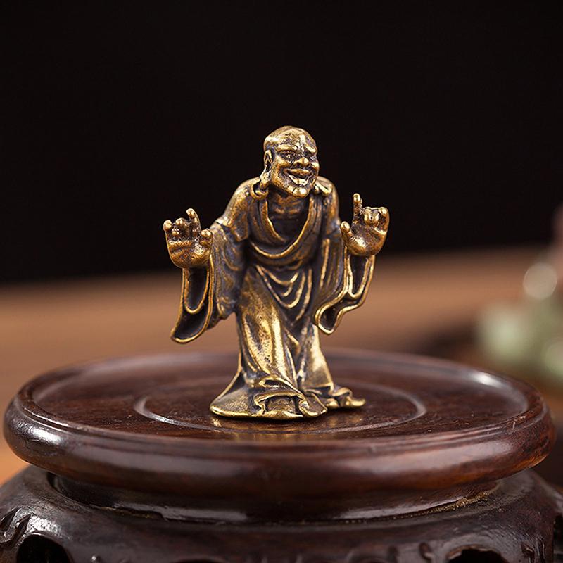Восемнадцать Архатов Миниатюрная Ретро Мини Будда Украшение Кабинет Офис Домашнее Украшение Латунная Статуэтка Поделки