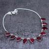 Natural Garnet Gemstone Handmade 925 Sterling Silver Jewelry Necklace 18" f5P37