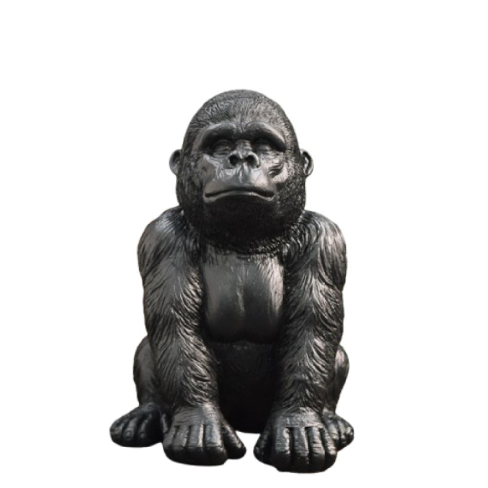 Черное золото горилла настольное украшение ручной работы фигурка животного смешная горилла статуэтка Кинг-Конга детский подарок
