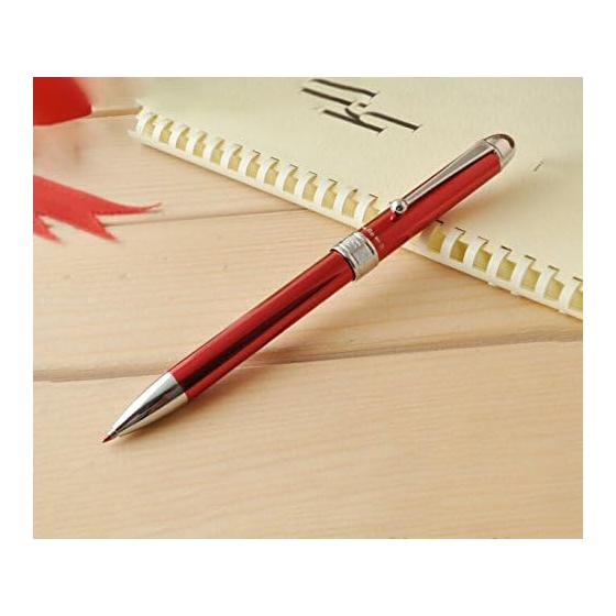 Платиновый двойной шариковый стержень Platinum Pen Double 3 Action MWB-1000C#70, полностью металлический, многофункциональная ручка 3-в-1 (Черные/Красные чернила, 0,7 мм), Механический карандаш, Алюминиевый корпус,