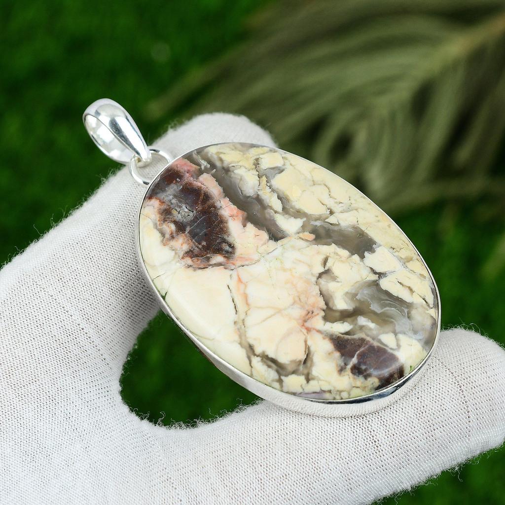 Mothers day Sale Natural Brecciated Mookaite Sister New Pendant Sterling Silver