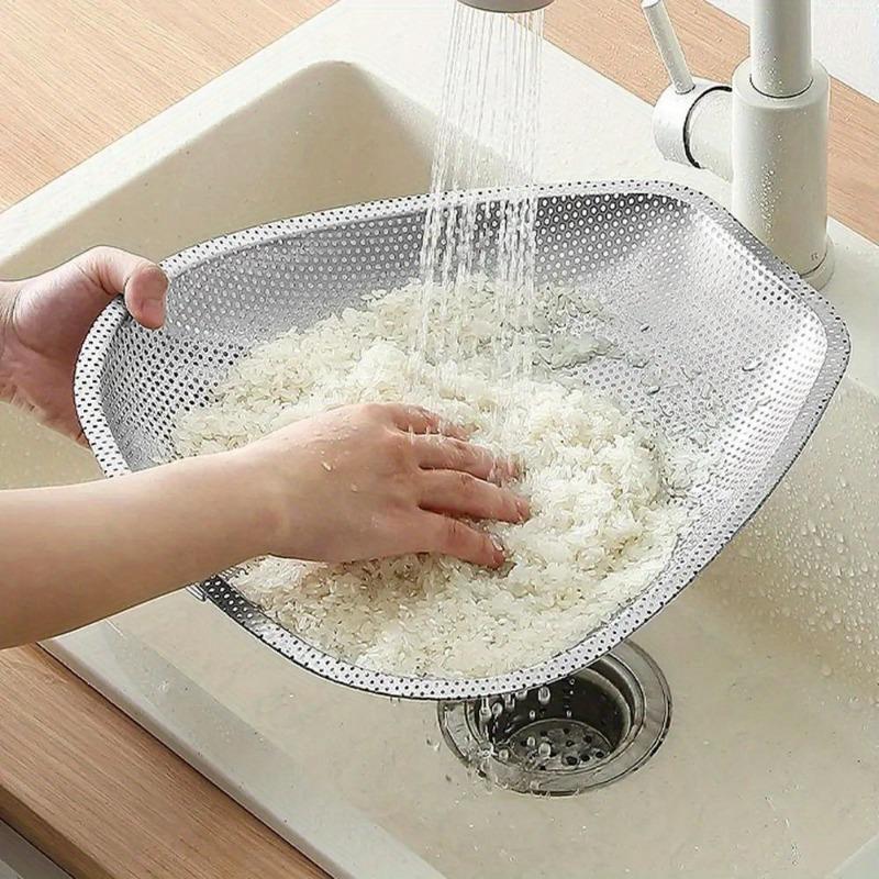 1шт дуршлаг из нержавеющей стали сито для кухни рисомоечная машина с мелкой сеткой пищевые сита дуршлаг для овощей фруктов сушка