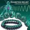 Браслеты из хризоколлы с малахитом для женщин и мужчин, браслет с бусинами из натурального камня, браслет круглой формы, браслет для облегчения диабета, ювелирное изделие, подарок