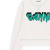Ganni Ss23 Letter Logo Print Color Block Stitch Design Round Neck Sweatshirt Women sweatshirt White T3459-135