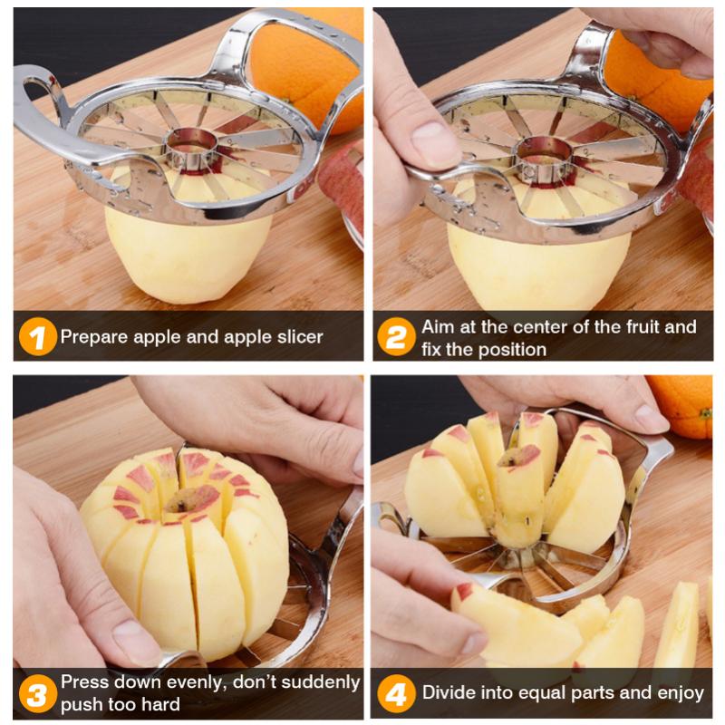 Высококачественный сверхбольшой нож для яблок с 12 лезвиями, сверхострый нож для удаления сердцевины фруктов из нержавеющей стали, кухонные принадлежности