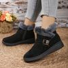 Fashion Winter New Fashion Short Suede Round-toe Elevated Flats Casual Side Zipper Comfortable Cold-resistant Warm Women's Boots